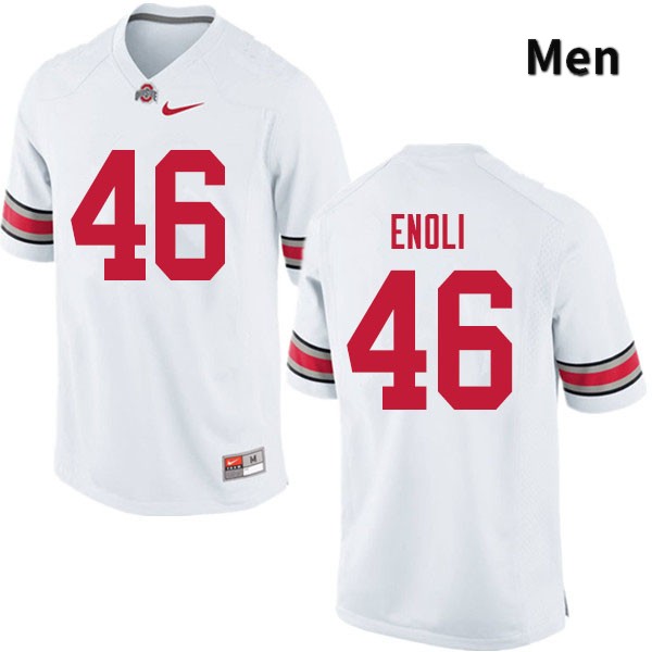 Ohio State Buckeyes Madu Enoli Men's #46 White Authentic Stitched College Football Jersey